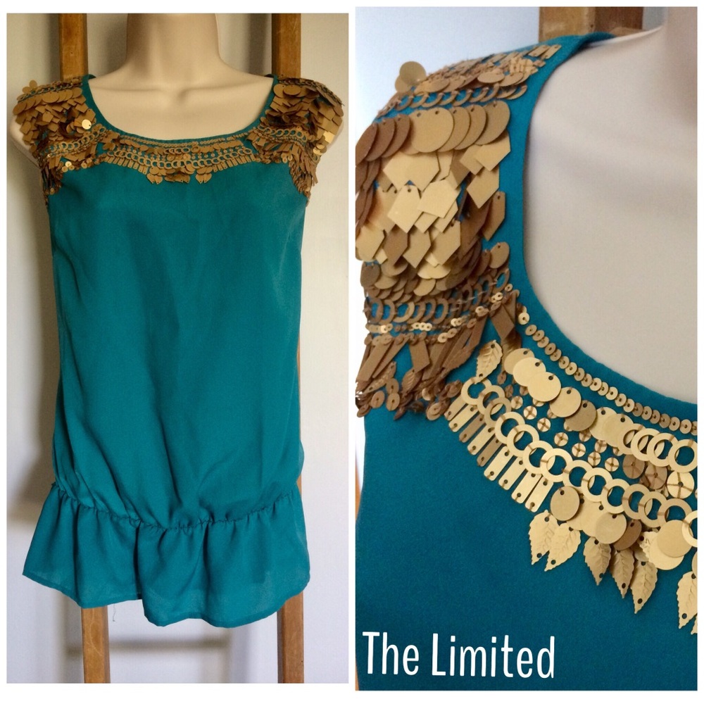 🛍BOGO The Limited Geometric Sequins Sleeveless